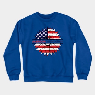 USA Flag Flower 2 Crewneck Sweatshirt